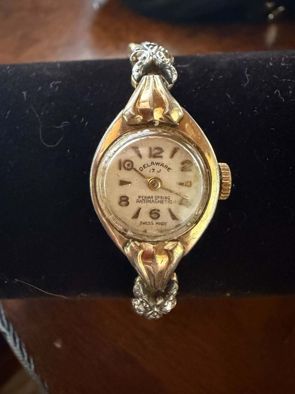 Delaware 17 J Swiss Windup Ladies Watch Stretch Band